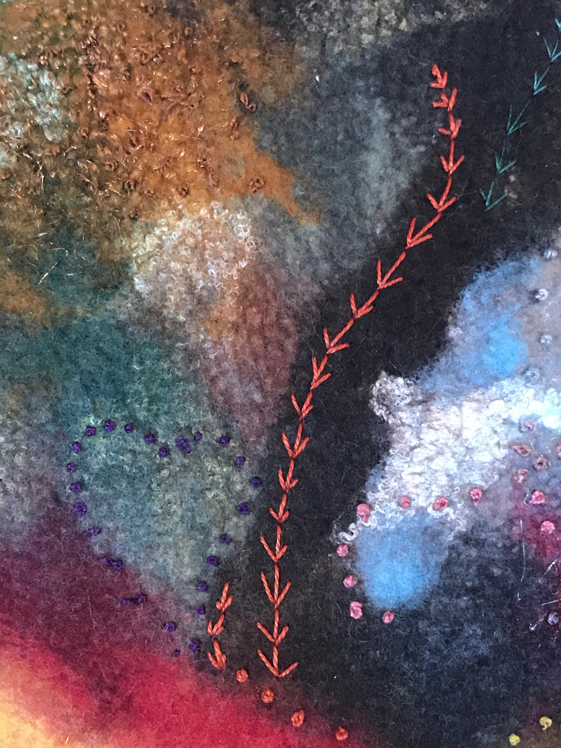 Felt artwork with heart motif