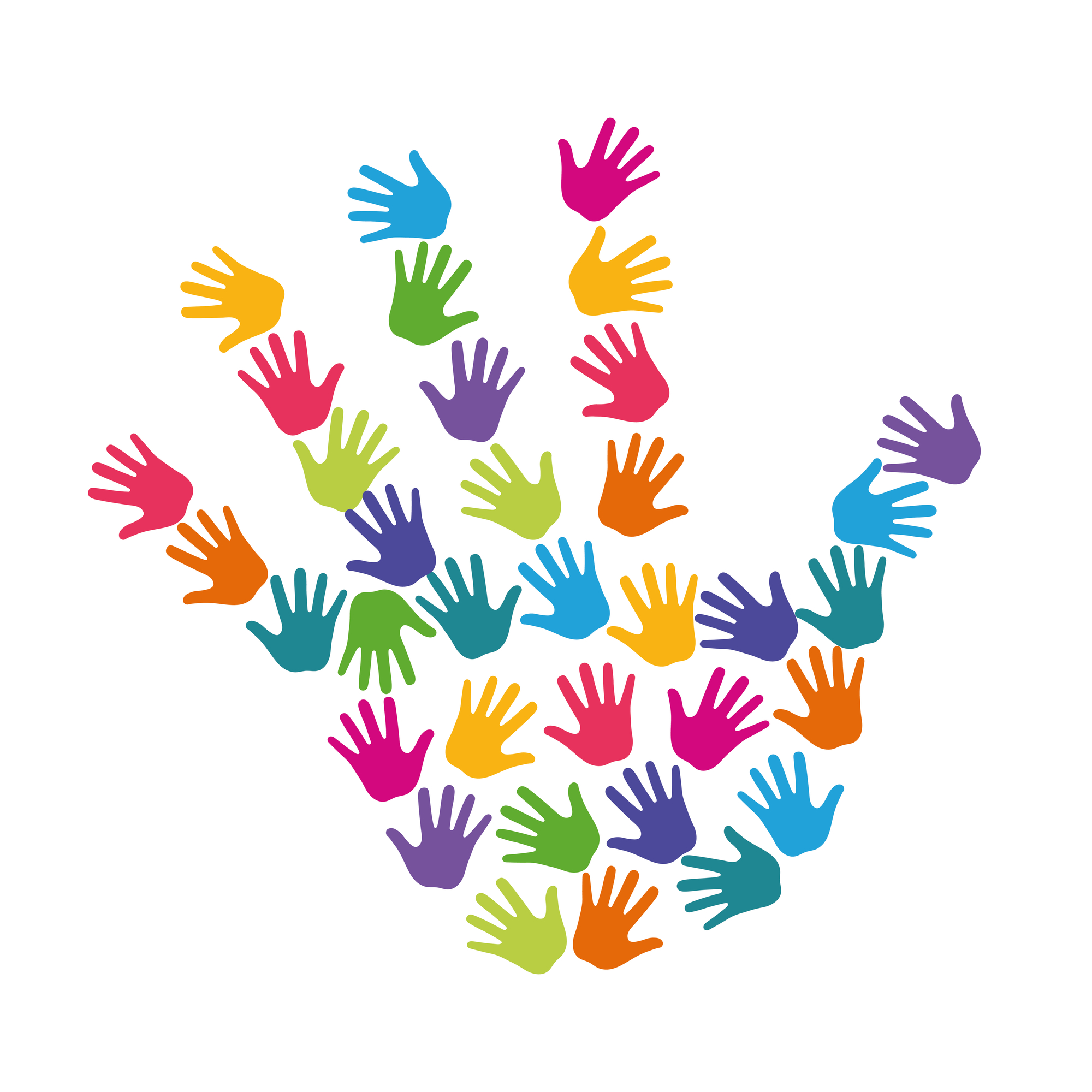 Colorful handprints