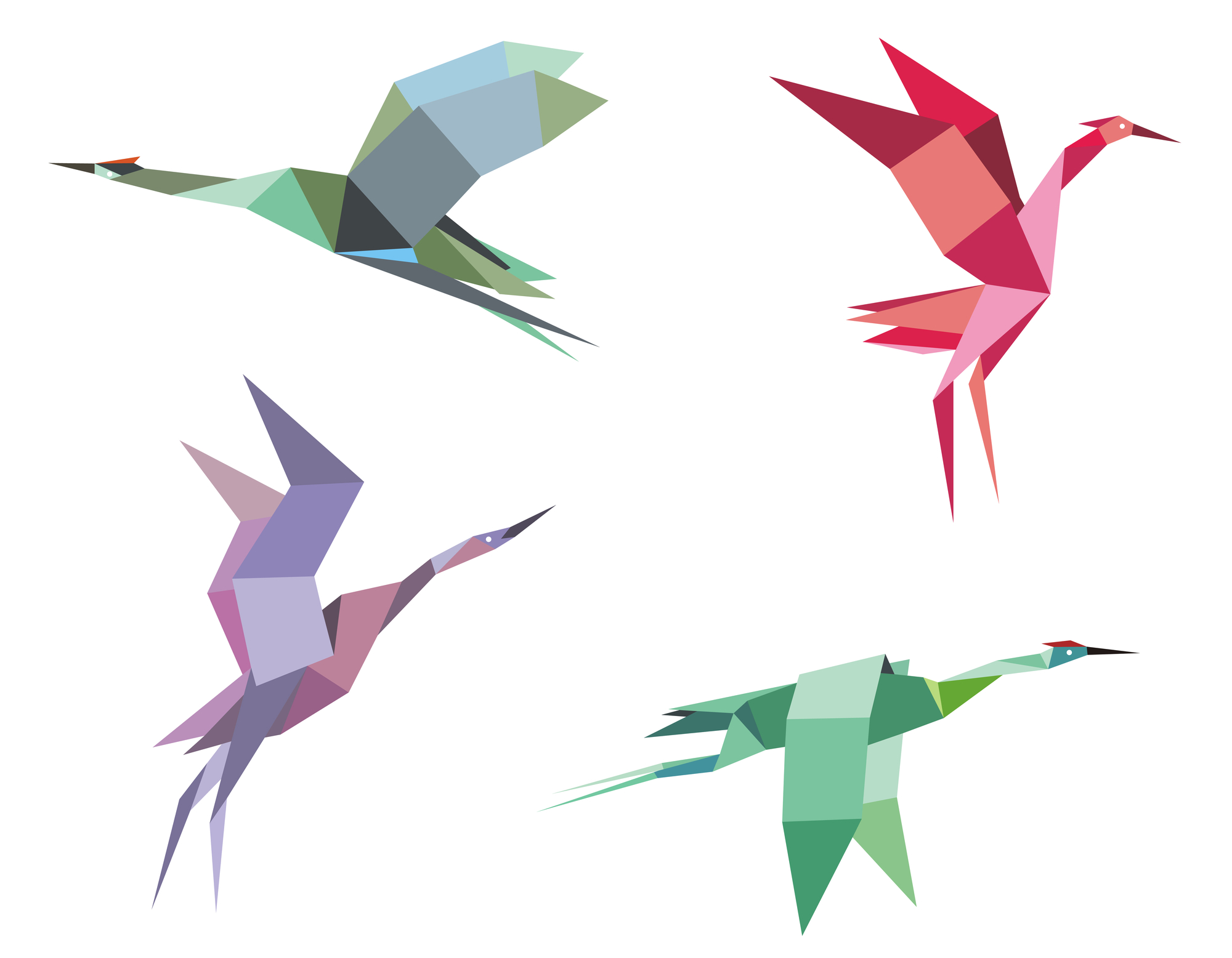 Crane and heron origami