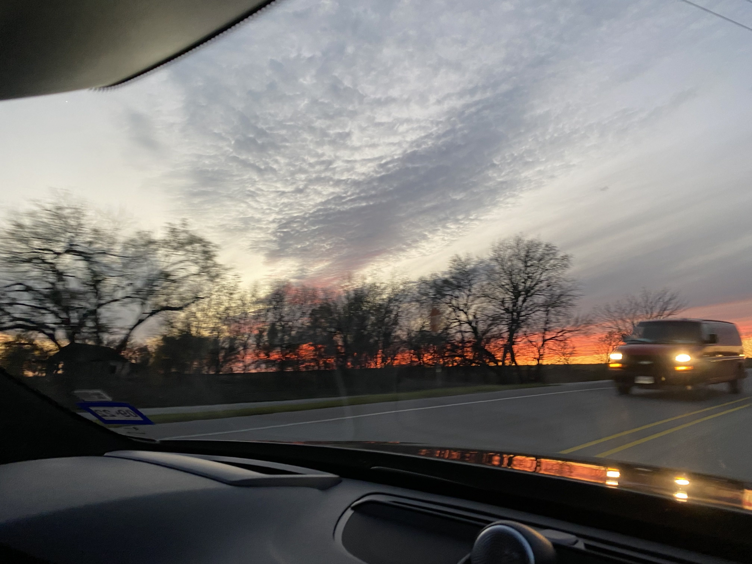Sunset on the way to Buda, TX