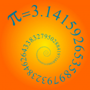 A spiral representation of the number Pi.