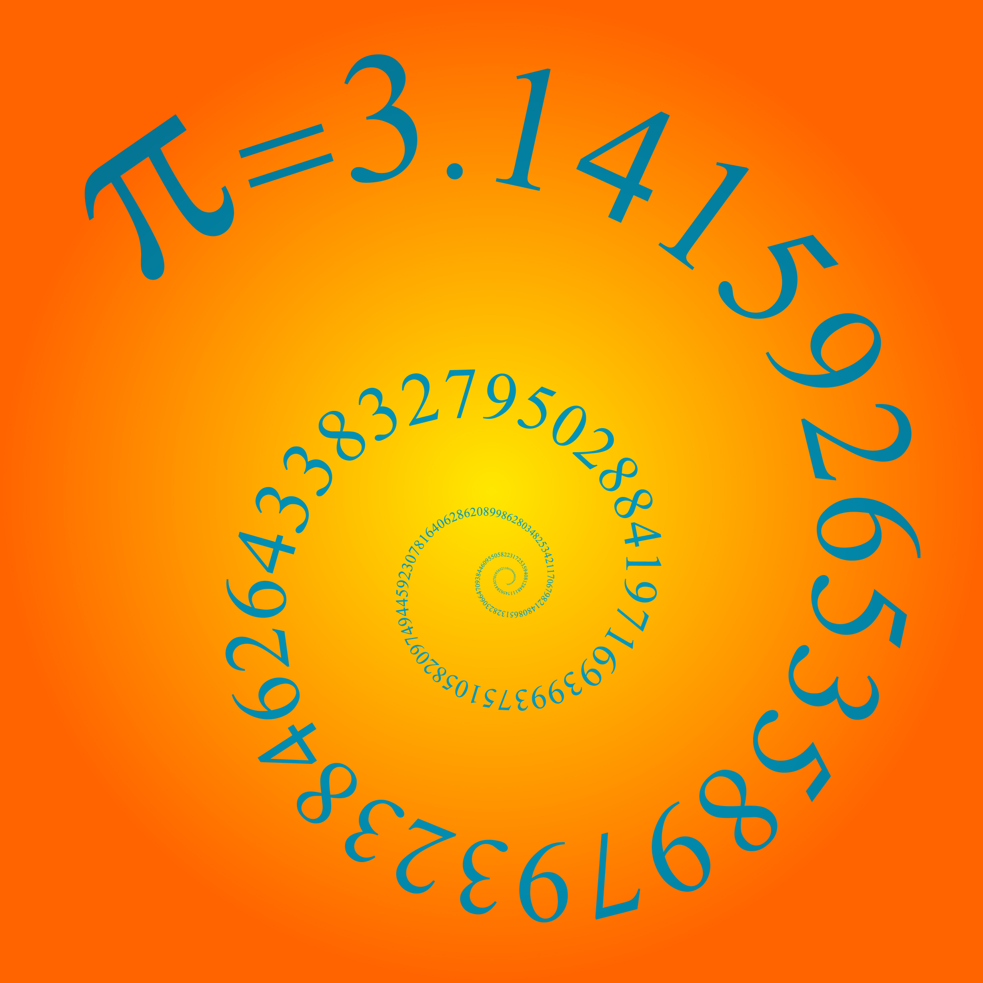 A spiral representation of the number Pi.