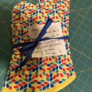 Oven Mitts made with Rubik's Cube fabric