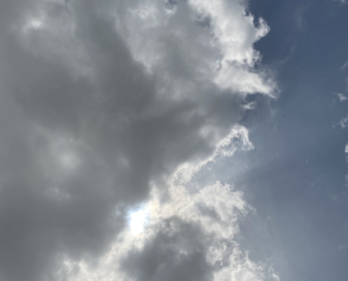 Cloud blocking emerging eclipse