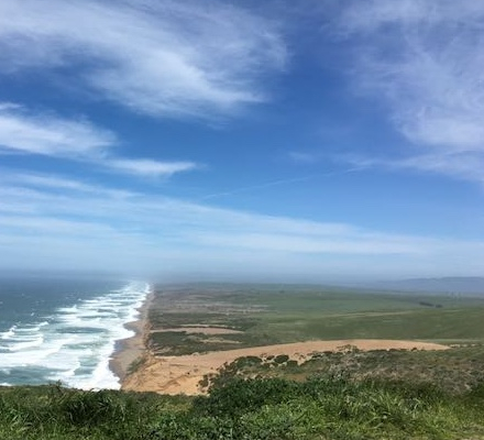 Blue sky along California coastline