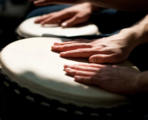 Hands on drums